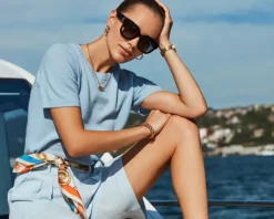 Discount Elixa Okulary przeciwsłoneczne damskie, prostokątne, brązowe