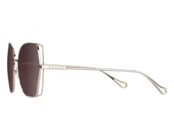 Elixa Okulary przeciwsłoneczne damskie, geometryczne, jasne złote< Okulary Przeciwsłoneczne