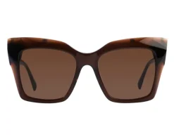 Discount Elixa Okulary przeciwsłoneczne damskie, prostokątne, brązowe