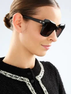 Discount Elixa Okulary przeciwsłoneczne damskie, prostokątne, brązowe