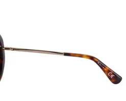 Outlet Elixa Okulary przeciwsłoneczne damskie, okrągłe, brązowe