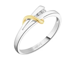 Apart Pierścionek z białego i żółtego złota z brylantami - 0,05 ct - próba 585< Pierścionki