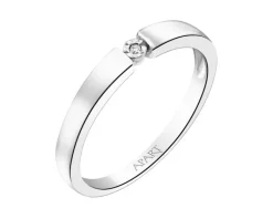 New Apart Pierścionek z białego złota z brylantem - 0,006 ct - próba 375