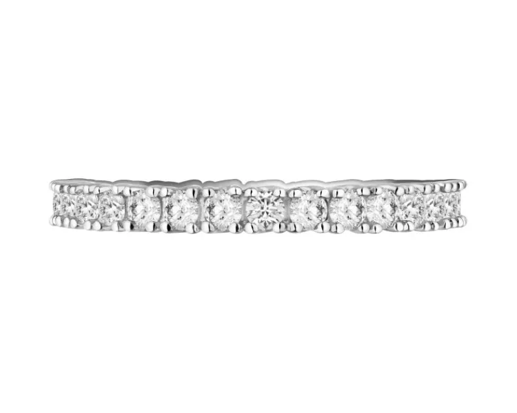 Discount Apart Pierścionek z białego złota z brylantami laboratoryjnymi - Eternity - 0,93 ct - próba 585