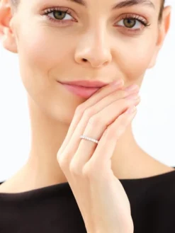 Discount Apart Pierścionek z białego złota z brylantami laboratoryjnymi - Eternity - 0,93 ct - próba 585