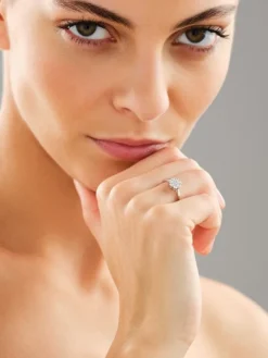 Apart Pierścionek z białego złota z brylantami laboratoryjnymi - 0,35 ct - próba 585< Wszystkie