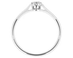 Outlet Apart Pierścionek z białego złota z brylantem - 0,08 ct - próba 750