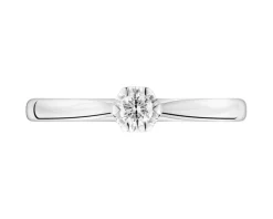 Outlet Apart Pierścionek z białego złota z brylantem - 0,08 ct - próba 750