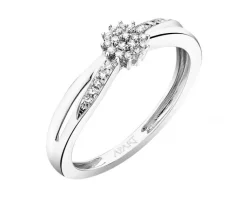 Apart Pierścionek z białego złota z diamentami - 0,06 ct - próba 585< Pierścionki