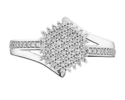 Sale Apart Pierścionek z białego złota z diamentami - 0,24 ct - próba 585