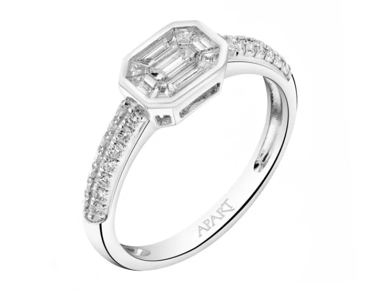 Apart Pierścionek z białego złota z diamentami - 0,55 ct - próba 750< Pierścionki