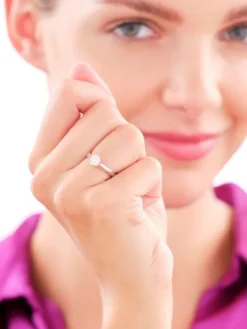 Sale Apart Pierścionek z białego złota z brylantami - 0,23 ct - próba 585
