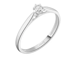 Best Apart Pierścionek z białego złota z brylantem - 0,03 ct - próba 585