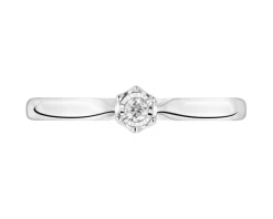 Best Apart Pierścionek z białego złota z brylantem - 0,03 ct - próba 585