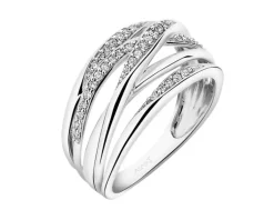 Apart Pierścionek z białego złota z diamentami - 0,15 ct - próba 585< Pierścionki