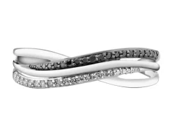 Apart Pierścionek z białego złota z diamentami - 0,09 ct - próba 585< Pierścionki