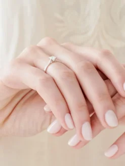Clearance Apart Pierścionek z białego złota z diamentem - 0,33 ct - próba 585