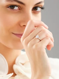 Sale Apart Pierścionek z białego złota z diamentem laboratoryjnym - 1,00 ct - próba 750