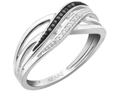 Apart Pierścionek z białego złota z diamentami - 0,04 ct - próba 585< Pierścionki