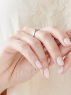 Sale Apart Pierścionek z białego złota z brylantem - 0,10 ct - próba 585