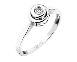 Apart Pierścionek z białego złota z brylantem - 0,06 ct - próba 585