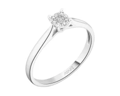 Apart Pierścionek z białego złota z diamentami - 0,07 ct - próba 375< Pierścionki