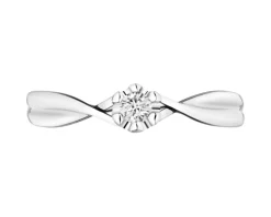 Apart Pierścionek z białego złota z brylantem - 0,06 ct - próba 585< Pierścionki