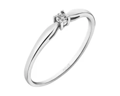 Apart Pierścionek z białego złota z brylantem - 0,01 ct - próba 375< Pierścionki