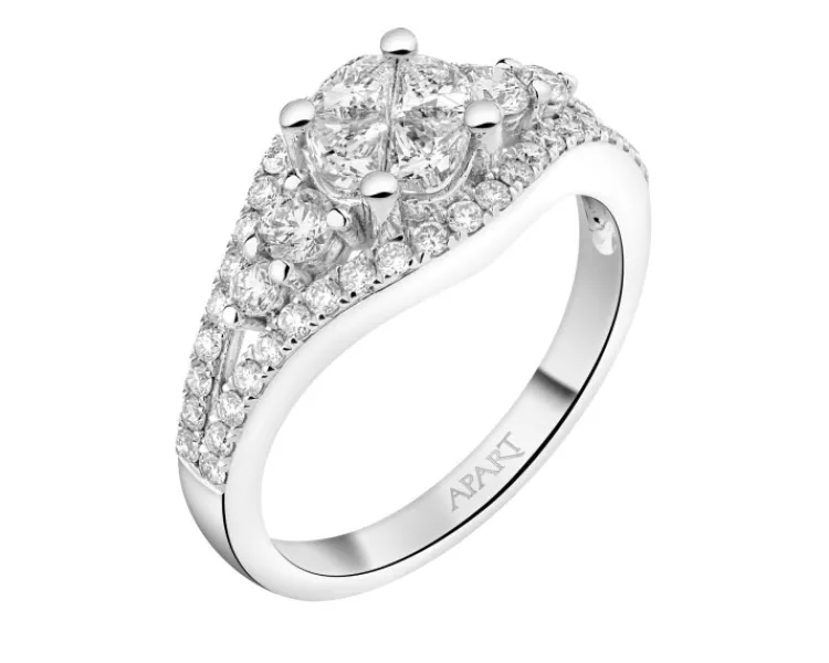 Discount Apart Pierścionek z białego złota z diamentami - 1,00 ct - próba 585