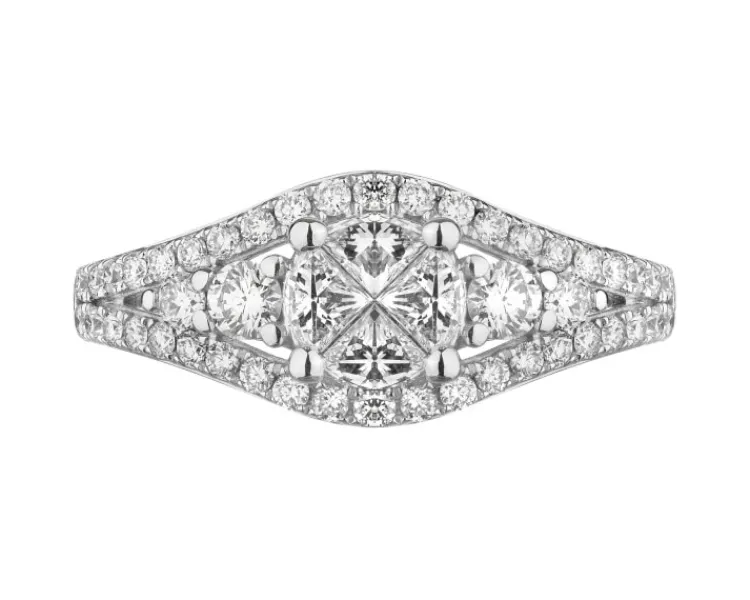 Discount Apart Pierścionek z białego złota z diamentami - 1,00 ct - próba 585