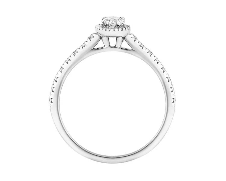 Hot Apart Pierścionek z białego złota z diamentami - SI2/H - 0,61 ct - próba 585