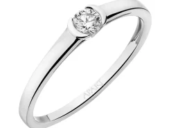 Discount Apart Pierścionek z białego złota z brylantem - 0,12 ct - próba 585