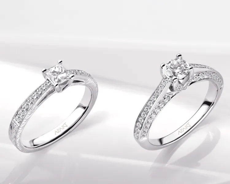 Discount Apart Pierścionek z białego złota z brylantami - SI2/H - 0,63 ct - próba 585