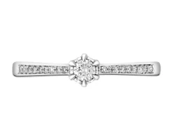 Apart Pierścionek z białego złota z brylantami - 0,12 ct - próba 585< Pierścionki