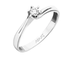 Apart Pierścionek z białego złota z brylantem - 0,09 ct - próba 585< Pierścionki