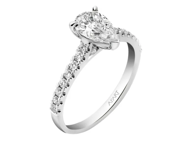 Outlet Apart Pierścionek z białego złota z diamentami - SI1/H - 1,25 ct - próba 750