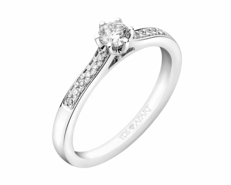 Clearance Apart Pierścionek z białego złota z brylantami - 0,23 ct - próba 750