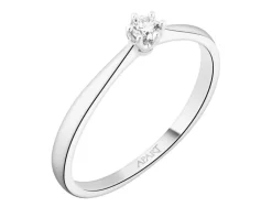 Sale Apart Pierścionek z białego złota z brylantem - 0,07 ct - próba 750