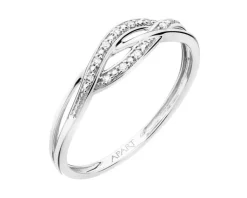 Apart Pierścionek z białego złota z diamentami - 0,03 ct - próba 750< Pierścionki