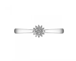 Outlet Apart Pierścionek z białego złota z diamentami - 0,05 ct - próba 375