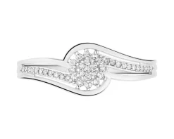 Apart Pierścionek z białego złota z diamentami - 0,10 ct - próba 585< Pierścionki