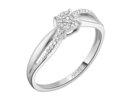 Apart Pierścionek z białego złota z diamentami - 0,04 ct - próba 375< Pierścionki