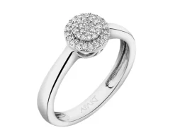 Discount Apart Pierścionek z białego złota z diamentami - 0,10 ct - próba 750