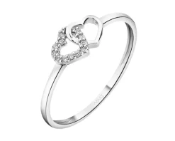 Apart Pierścionek z białego złota z diamentami – serca - 0,02 ct - próba 585< Wszystkie