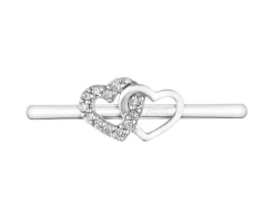 Apart Pierścionek z białego złota z diamentami – serca - 0,02 ct - próba 585< Wszystkie