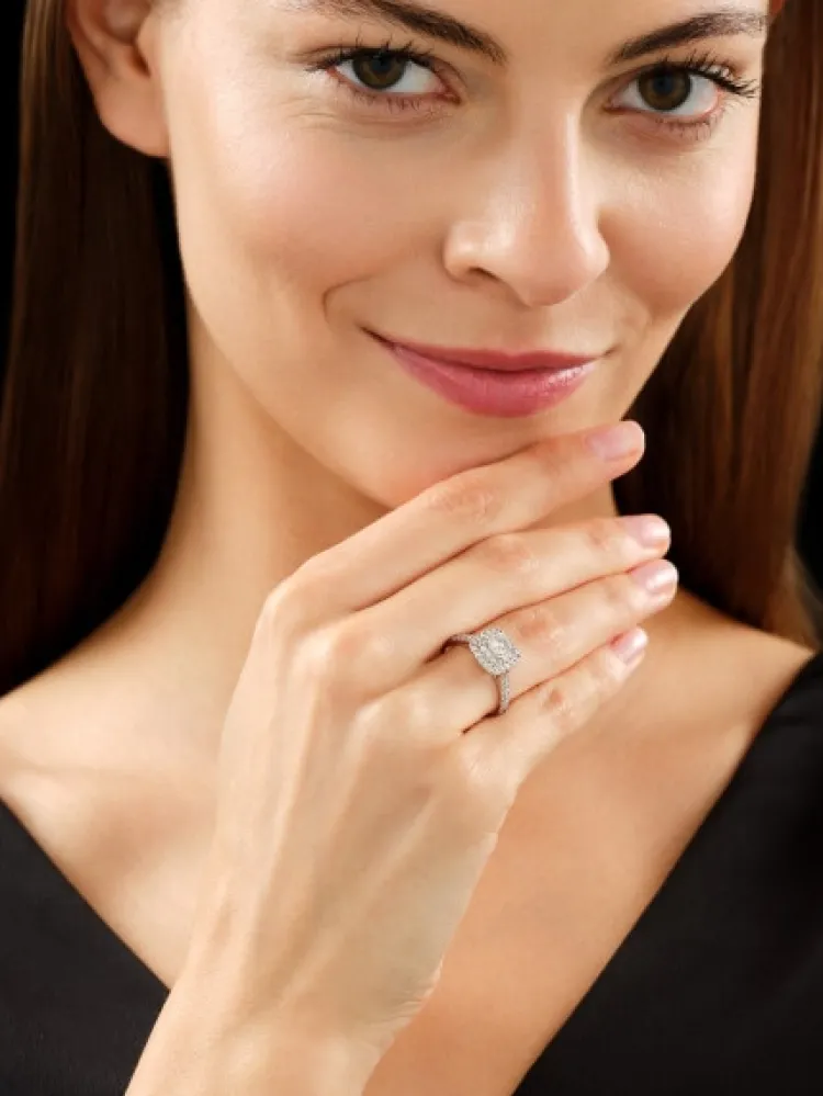 Best Apart Pierścionek z białego złota z diamentami - SI1/G - 1,00 ct - próba 585