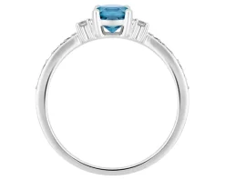 Apart Pierścionek z białego złota z diamentami i topazem London Blue - próba 585< Wszystkie