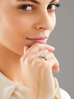 Clearance Apart Pierścionek z białego złota z diamentami laboratoryjnymi - 2,50 ct - próba 750