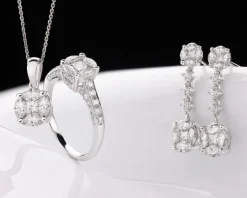 Discount Apart Pierścionek z białego złota z diamentami - 0,91 ct - próba 585