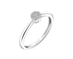 Sale Apart Pierścionek z białego złota z diamentami - 0,05 ct - próba 375